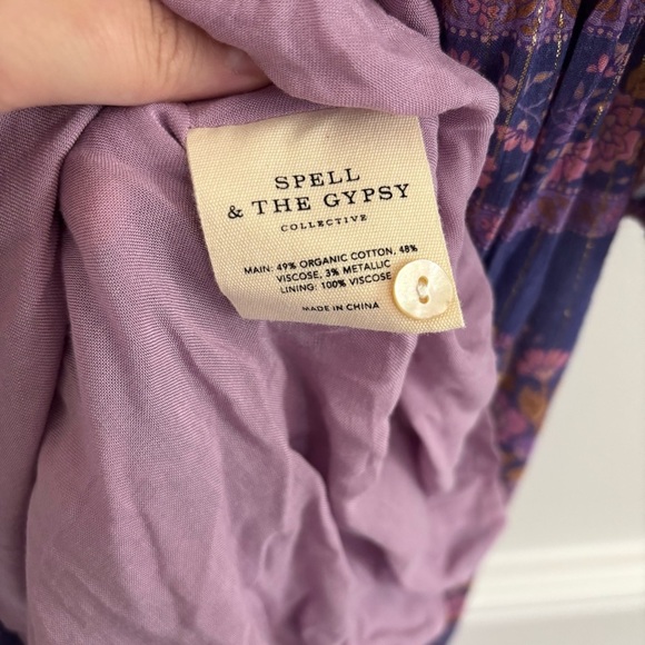 Spell & The Gypsy Collective Juniper Gown Sz M Long Maxi Dres Floral - Picture 10 of 11